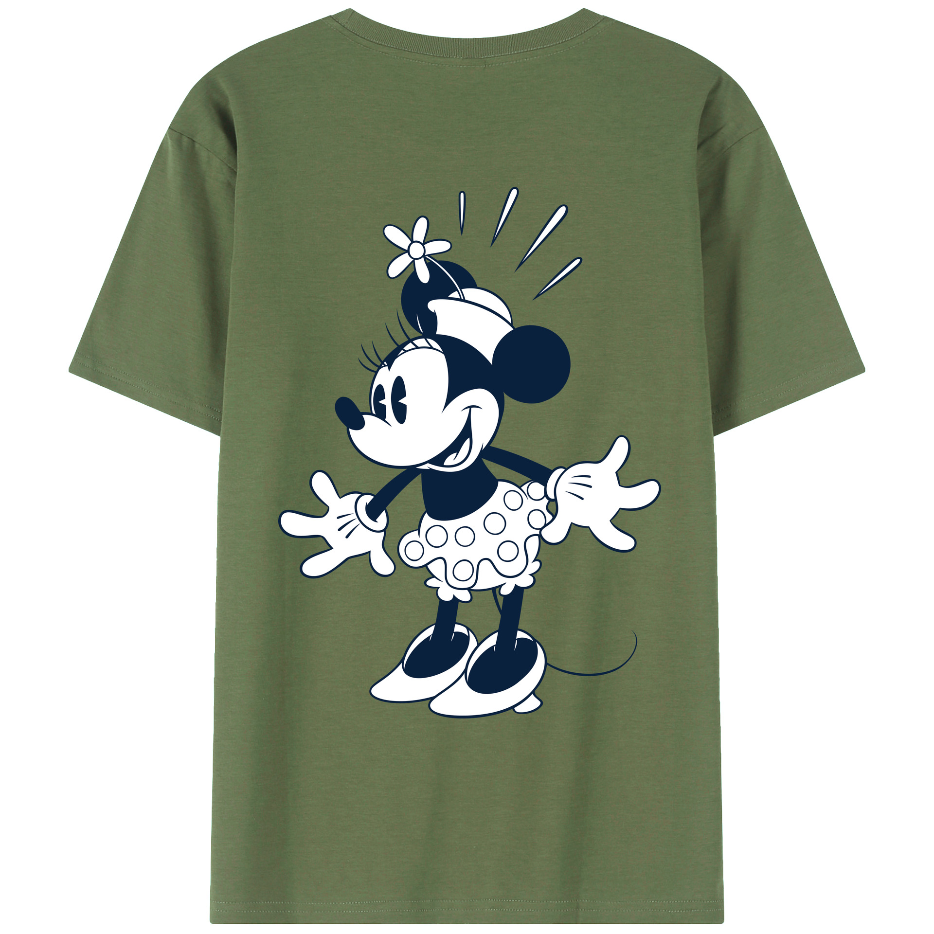 ミッキーマウス Mickey Mouse 綿100％ メンズ半袖Tシャツ（バックプリント） 通気性